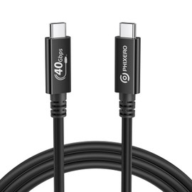 PHIXERO USB 4 Cable 1.6ft, Compatible with Thunderbolt 4 Cable, with 40Gbps Data Transfer, PD100W Charging, USB C to USB C Cable, Single 8K or Dual 4K Display, for MacBook、iPad Pro、SSD、Hub、eGPU