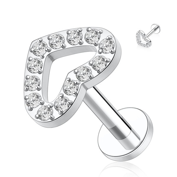 hengkaixuan G23 Titanium Labret Studs 16G Lip Studs Tragus Piercing