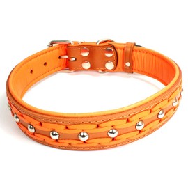 Unbekannt Sulla Real Leather Padded Handmade Dog Collar in Fashionable Colours Braided M/L/XL/XXL
