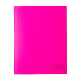 HERMA 19638 File Folder A4 Translucent Neon Pink Plastic Folder with Labelling Label, Slip Pocket & Metal Staple Tongue, Sturdy Plastic File Folder for School and Office