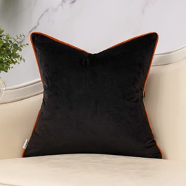 Yangest Black Decorative Velvet Throw Pillow Cover Striped Patchwork Cushion Case Modern 18x18 Inch Pillowcase for Sofa Couch Bedroom Living Room Home Decor