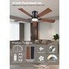 JSAITEE 52Inch Flush Mount Ceiling Fan with Lights Low Profile