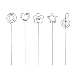 Cyleibe Metal Wire Memo Photo Clip, Pack of 50 Note Clips, Photo Holder, DIY Craft Wire Clips, Stand Memo Photo Clip for Wedding, Birthday, Party, Table Decoration