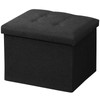 AmasSmile® Storage Ottoman Folding Foot Rest Stool, 17 inch Linen