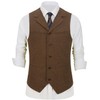 Garqia Clyon Hunting Aged Mens Tweed Vests Herringbone Waistcoats Retro
