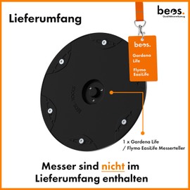 BEOS® Premium Robotic Lawnmower Tuning - Blade Plate for 6 x Blades - Fibreglass Reinforced Blade Disc - Diameter 210 mm - Turntable Compatible with Gardena Sileno Life & Sileno + | Flymo EasiLife