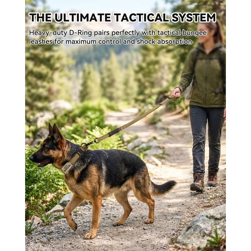 Joytale Tactical Dog Collar with Handle and Metal Buckle, Heavy