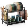 GSlife Dish Drying Rack, 2 Tier Rust-Resistant Dish Rack with