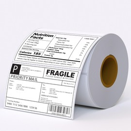 FATICO 4" X 3" Direct Thermal Labels Self-Adhesive Thermal Shipping Labels Compatible with Thermal Label Printers