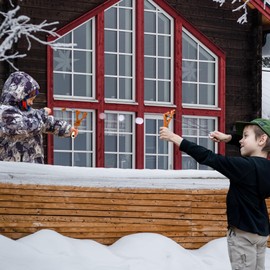 ArtCreativity Reindeer Sling Shot - 2 Pack - Christmas Catapult Toys Slingshots with Playful Reindeer Design, 10 White Balls - Birthday Stocking Stuffers for Kids - Xmas Party Favors (8.25" x 6.5")