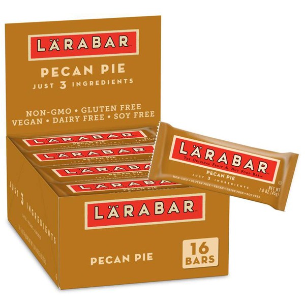 LÄRABAR Pecan Pie, Gluten Free Vegan Fruit & Nut Bar, 1.6 oz Bars, 16 Ct