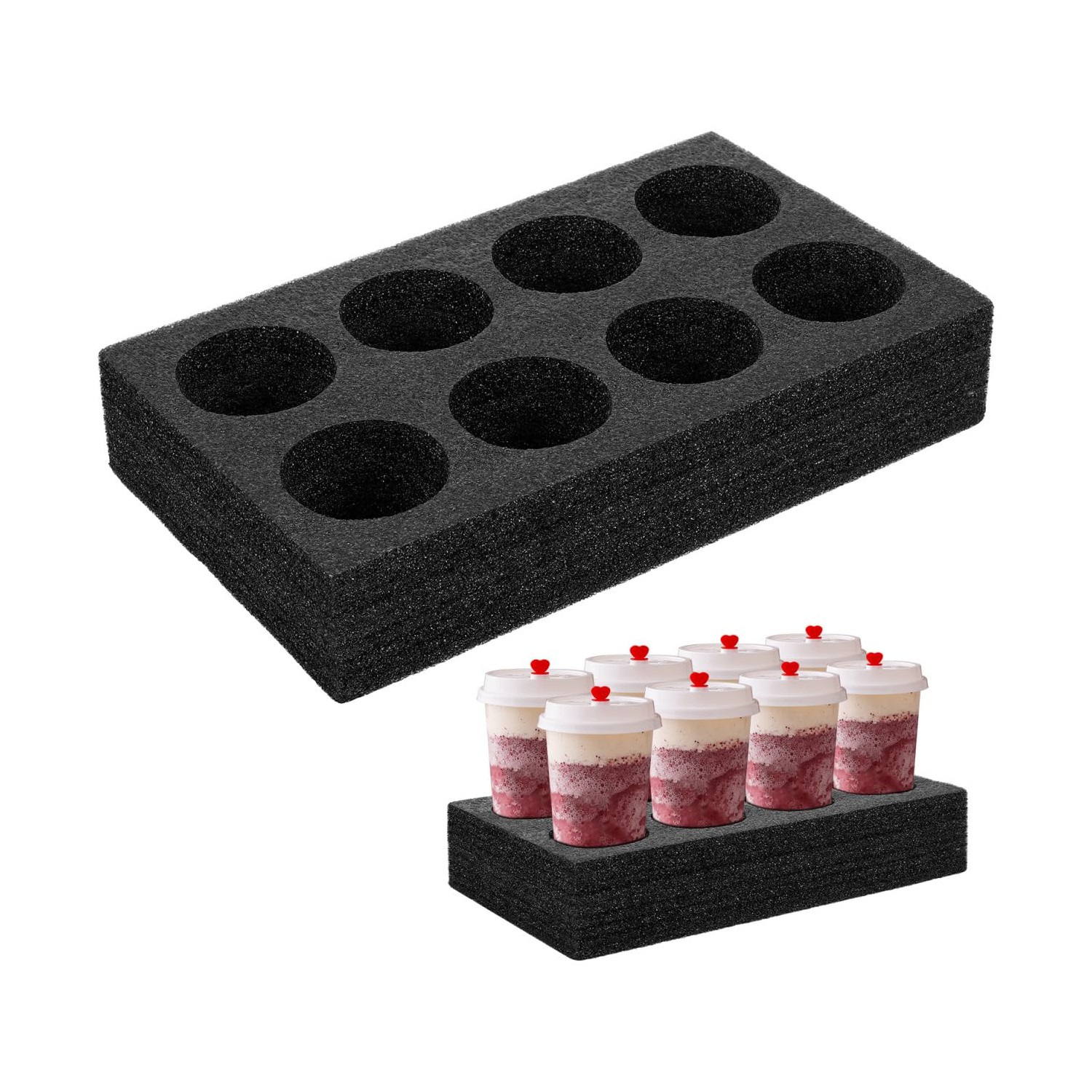 ULTECHNOVO Foam Cup Holder: 8 Holes Takeout Cup Trays Coffee Carrier ...