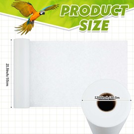 Drydiet 100 ft x 11 Inch Bird Cage Liner Disposable Cages Cushion Pad Mat Precut Absorbent Bird Cage Paper Large Parakeet Cage Liners Accessories for Pet Animal Bird Parrot (White)