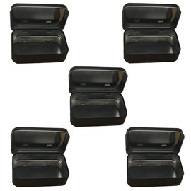 5PCS Black Metal Rectangle Empty Hinged Tins Mini Box Containers Storage for Candies Jewelry Small Item