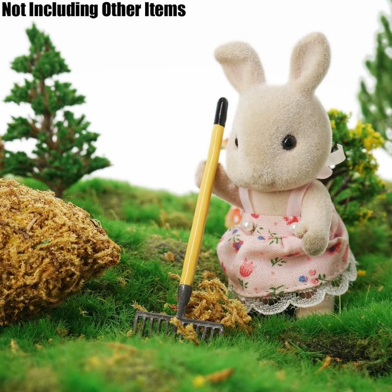 3 Pcs 1/12 Miniature Shovel Rake and Hoe Farm Tools