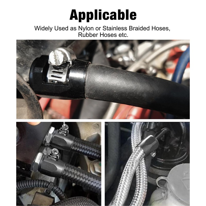 EVIL ENERGY 6AN Hose Finisher Clamp Aluminium Black for Stainless