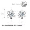 HAISWET 925 Sterling Silver White Snowflake Stud Earrings Clear Zircon