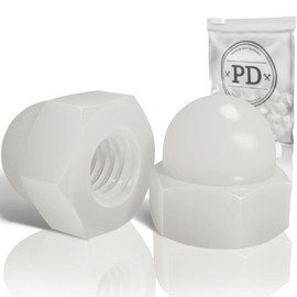 PD® Plastic Cap Nuts M10 (DIN 1587) | High Quality PA Nylon Cap Nuts | Protective Caps Nuts in High Shape for Screws, Threaded Rods & Threaded Bolts | Pack of 15