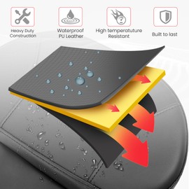 kekykm Motorcycle Adjustable Plug-in Rider Driver Backrest For Harley Touring CVO Tri Glide Street Glide Road King Road Glide Ultra Limited Electra Glide 2009-Up Black