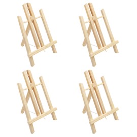 Belle Vous 4 Pack Wooden Tabletop Art Display Easels - 30cm/12 Inches Painting Easel - Small Natural Pine Wooden Easel/Tripods for Displaying Canvas Paintings, Kids Arts & Crafts and Frames