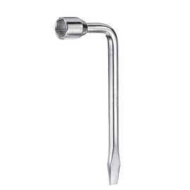 sourcing map Car Spare Tire Lug Wrench 24mm Carbon Steel l Type Slotted End Hexagon Socket Wrench L-Shaped Tire Repair Tool for Automobile Repair