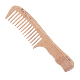 Roots - Wooden Hair Comb - Wide Tooth Comb - Comb With Handle (Pack of 1)