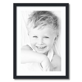 ArtToFrames 16x24 inch Satin Black Picture Frame with 2 Inch Single Super White Mat, SingleMat-FRBW26079-16x24-61