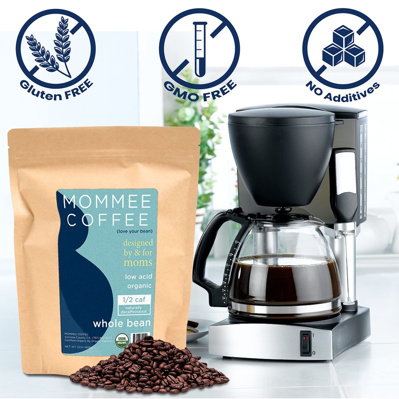 Mommee Coffee - Half Caf | Low Acid, Organic, Fair