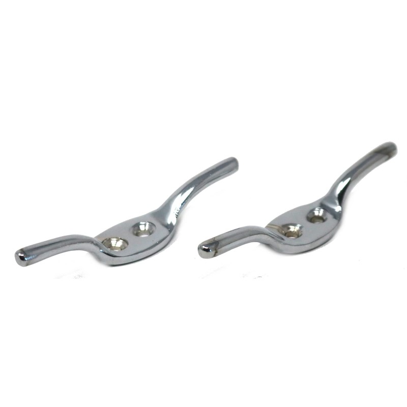 fiXte 2 x Polished Chrome Cleat Hooks 75mm
