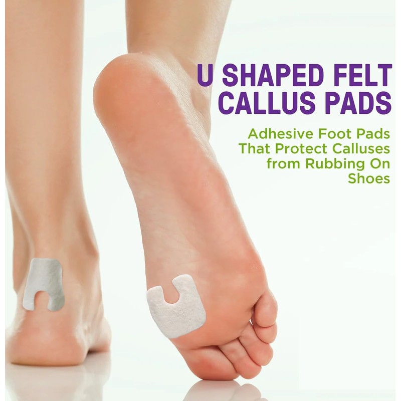 Wide U Shaped Felt Callus Horseshoe Metatarsal Pads Adhesive Foot