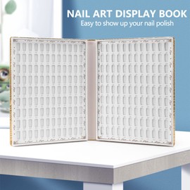 Rvvwhfn 216 Colors Nail Tips Display Book DIY Nail Art Showing Shelf Gel Color Card Chart Painting Display Board Gold