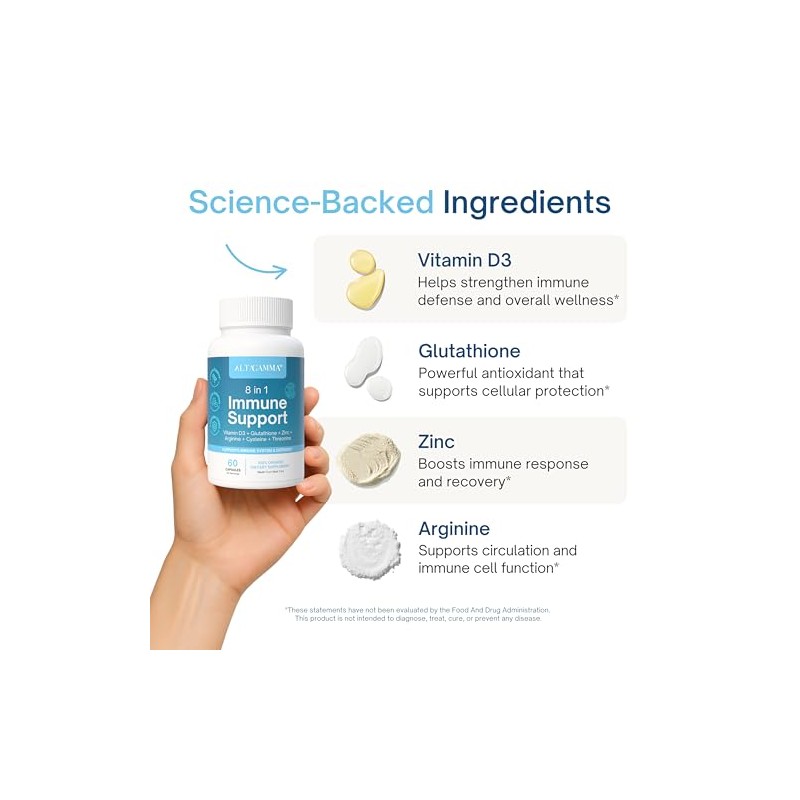 Immune Support Supplement Suplementos Alimenticios Reforzar Defensas Vitaminas Glutation Capsulas