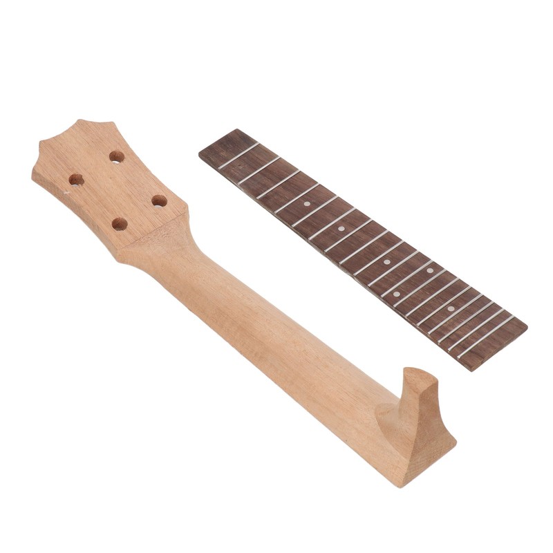 Ukulele Fretboard Neck Set Rosewood Okoume Wood Fingerboard Replacement for
