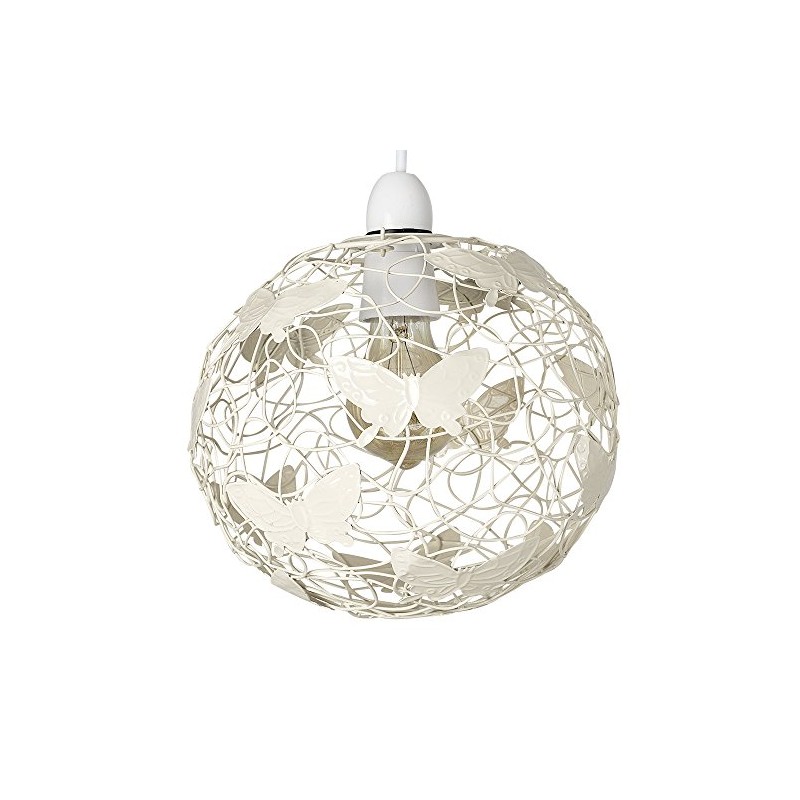 Modern Cream Wire Frame Globe Ceiling Pendant Light Shade with