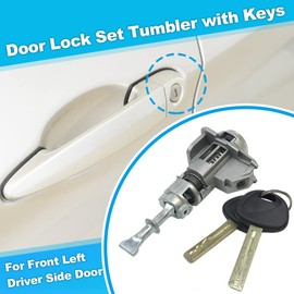 Gorniloxam 1 Set Door Lock Cylinder Kit with 2 Keys, Replacement for Kia Optima 2011-2018 Front Left Driver Side Door Lock Set Tumbler with Key, Replaces OE: 81970-2TA00