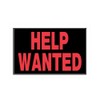 Hillman 839894 Help Wanted Sign, Black and Red Plastic, 8x12