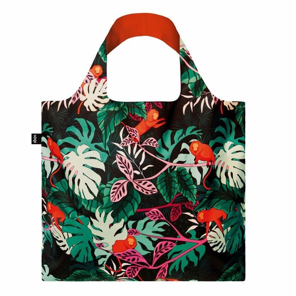 LOQI GP.MM.R GITTER POWER Mata Monkey Recycled Bag Colorful Approx. Width 19.7 x Height 16.5 inches (50 x 42 cm) (Top of Handle 27.2 inches (69 cm) Included Pouch: 4.5 x 4.3 inches (11.5 x 11 cm)