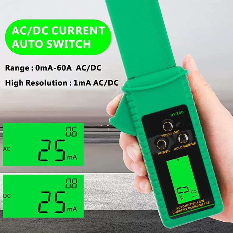Current Clamp Meter Leakage Current Tester 0mA-60A Portable Plastic AC
