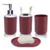 4 Piece Bathroom Accessories Set, Plastic Bathroom Accessory Set, Toothbrush