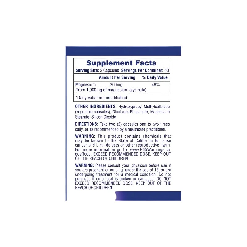 Magnesium Glycinate Hitech Glycinato Magnesio 120 Caps