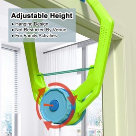 Door Ping Pong Game for Kids, Adjustable Hanging Table Tennis Trainer Set, Portable Hanging Table Tennis Trainer Set with Rackets & Balls for Kids & Adults (6 Balls)