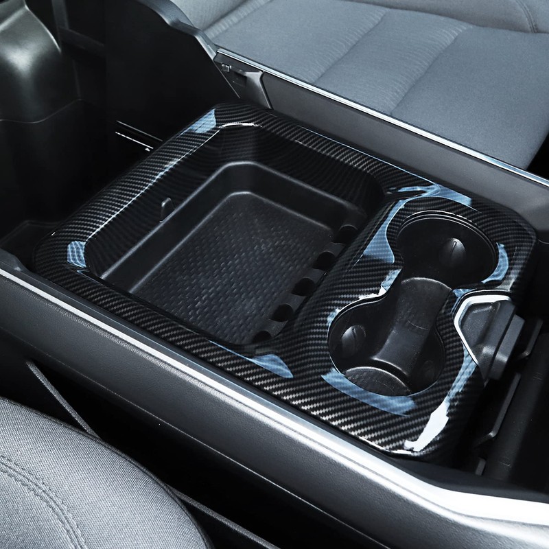 SQQP Carbon Fiber Center Console Dashboard Front Armrest Cup Holder