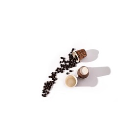 Bioaiks KIT Office 250 Paper Coffee Cups with Wooden Scoops – Biodegradable, Brown, 75 ml