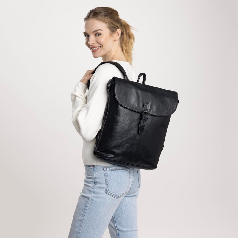 Gusti Kieran Leather Messenger Backpack with Zip and Buckle Anti-Theft