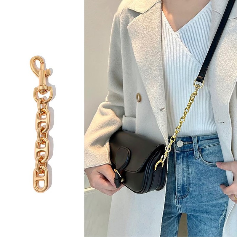 OJXTRDE 3 Pcs Purse Extender Chain, Metal Shoulder Bag Chain