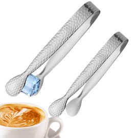 Ice Bucket Tongs - Stainless Steel Appetizer Tong | Set of 2 Ice Grabbing Tools for Tea Party Coffee, 4.3 Inch Food Grade Appetizer Clip