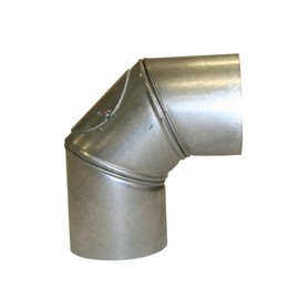 Kamino-Flam 90° Elbow Pipe Ø 130mm, Hot-dip Aluminised (FAL) Steel Stove Pipe Elbow, Heat Resistant Flue Pipe for Stoves, Stainless Elbow Chimney Pipe EN 1856-2 Standard