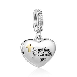 SBI Jewelry Jesus Bible Charm for Bracelets Cross Love God Isaiah 41:10 Verses Family Women Mom Daughter Sister Best Friends Auntie Cousin Grandma Granddaughter Birthday Anniversary