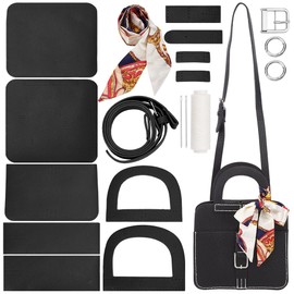 WADORN DIY PU Leather Crossbody Bag Making Kit, Crossbody Handbag Bag Making Set for Purse Making Handmade Stitch Leather Bag Making Materials for DIY Handbag Accessories Shoulder Bag Making, Black
