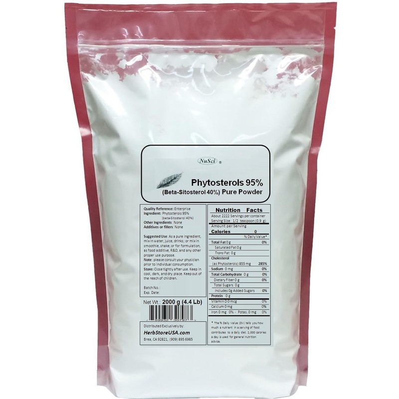 NuSci Phytosterol Beta-Sitosterol Pure Powder (500 g (1.1 Lb))